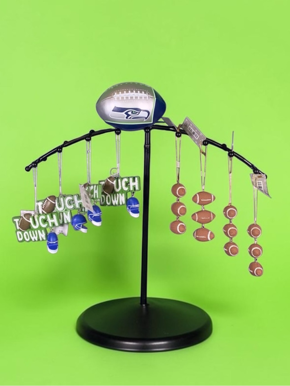 🎁 Football 🏈 ornaments NWT 💙💚